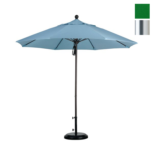Alto908002-sa46 9 Ft. Fiberglass Market Umbrella Pulley Open S Anodized-pacifica-hunter Green