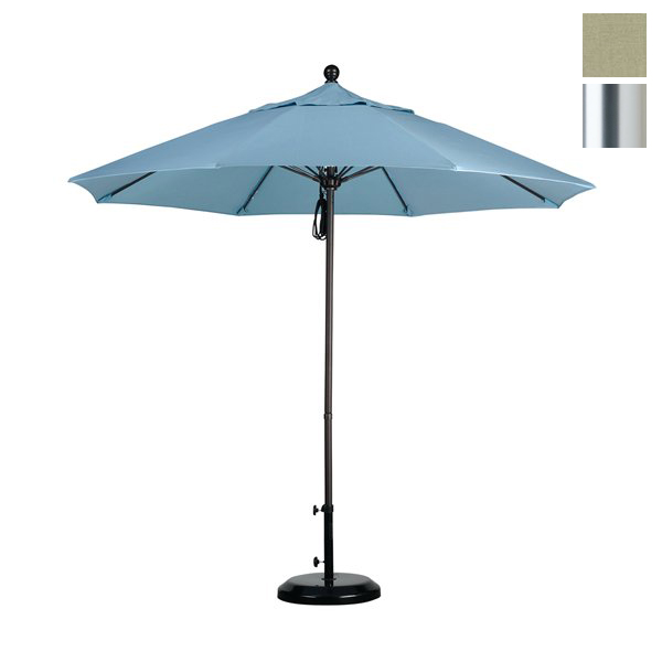 Alto908002-sa61 9 Ft. Fiberglass Market Umbrella Pulley Open S Anodized-pacifica-taupe