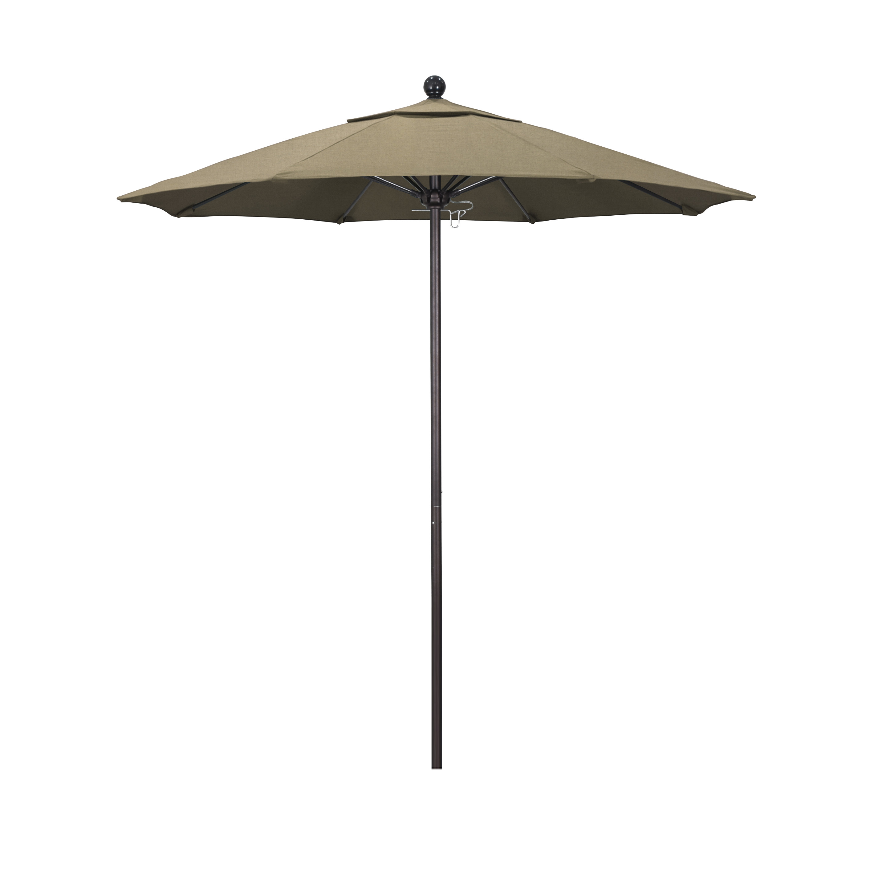Alto758117-5476 7.5 Ft. Fiberglass Market Umbrella Pulley Open Bronze-sunbrella-heather Beige