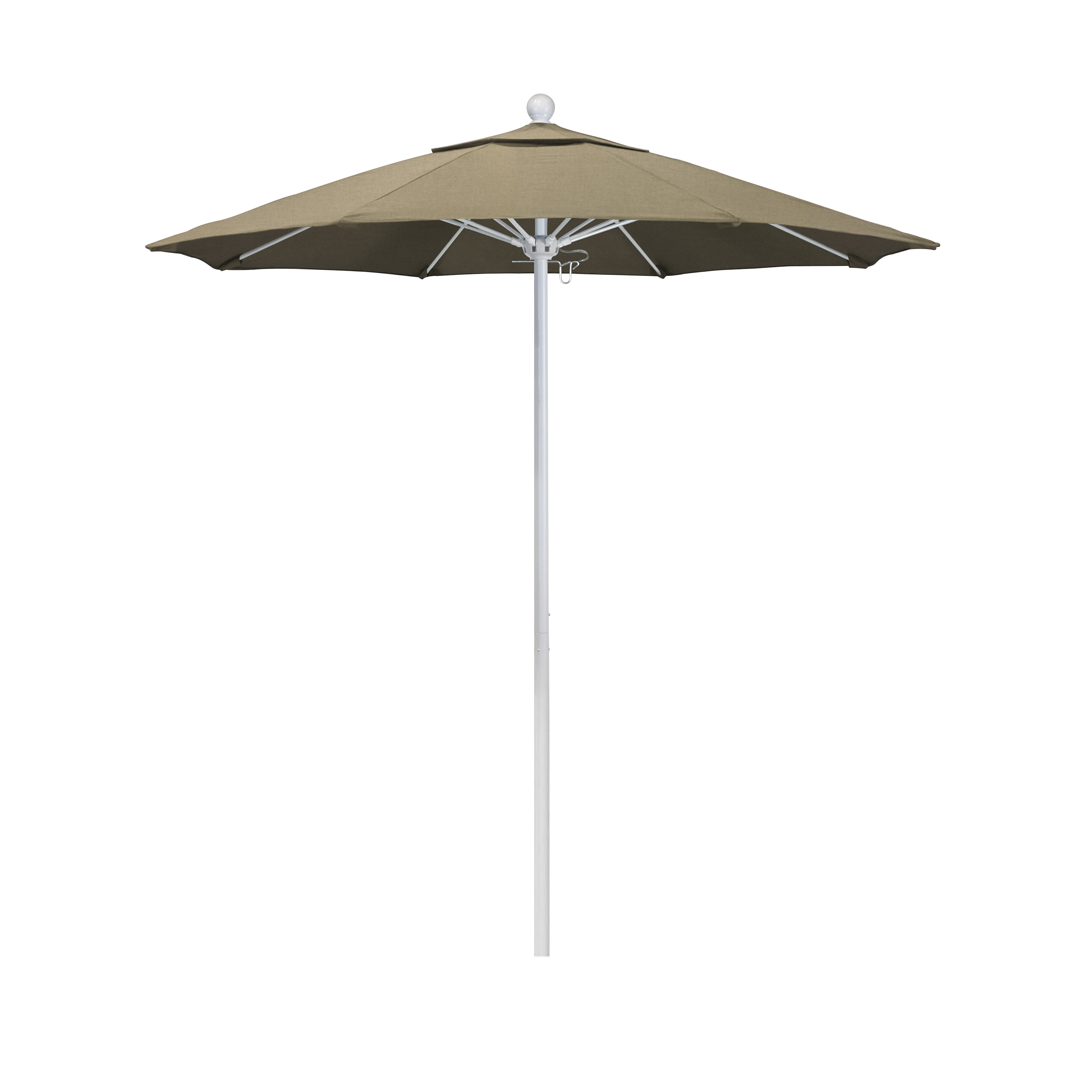 Alto758170-5476 7.5 Ft. Fiberglass Market Umbrella Pulley Open Mwhite-sunbrella-heather Beige
