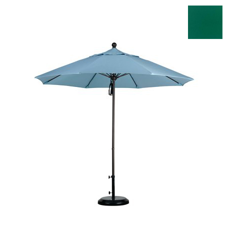 Alto908117-5446 9 Ft. Fiberglass Market Umbrella Pulley Open Bronze-sunbrella-forest Green