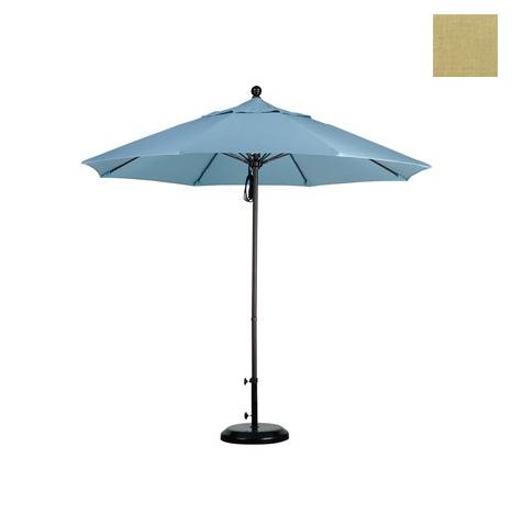Alto908117-5476 9 Ft. Fiberglass Market Umbrella Pulley Open Bronze-sunbrella-heather Beige