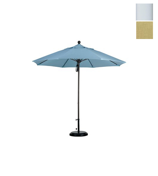 Alto908170-5476 9 Ft. Fiberglass Market Umbrella Pulley Open M White-sunbrella-heather Beige