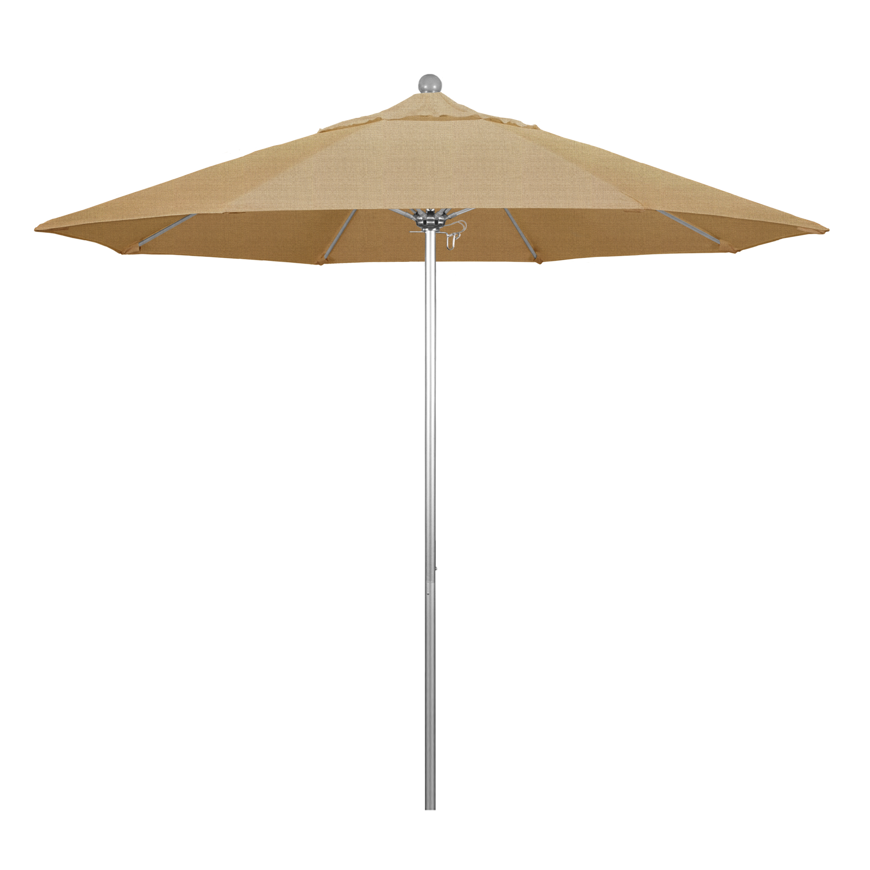 Alto908002-8318 9 Ft. Fiberglass Market Umbrella Pulley Open S Anodized-sunbrella-sesame Linen