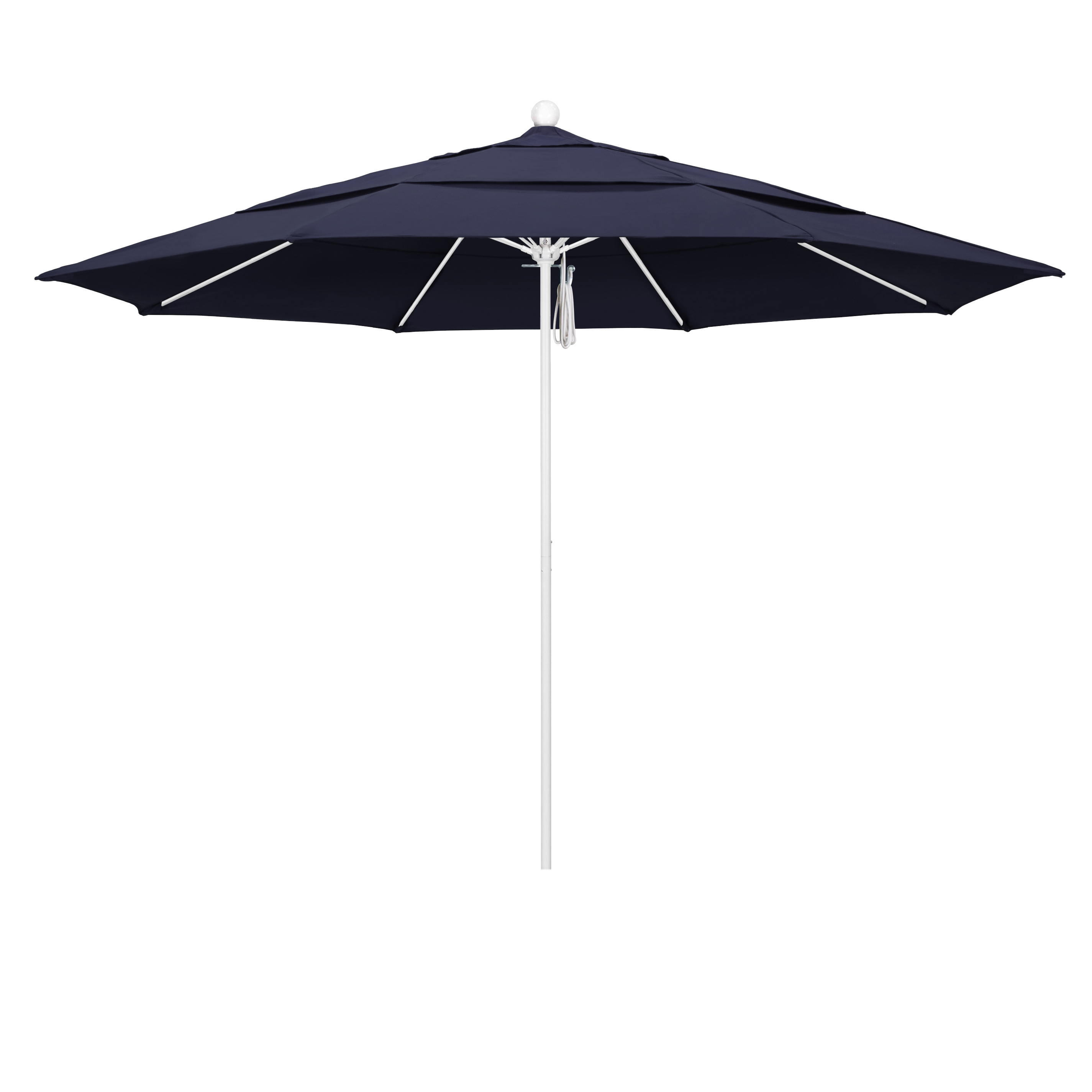 Alto118170-5439-dwv 11 Ft. Fiberglass Market Umbrella Po Dvent Mwhite-sunbrella-navy