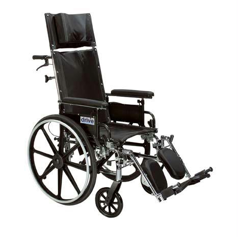 Viper Plus Light Weight Reclining Wheelchair With Elevating Leg Rest And Various Flip Back Arm Styles