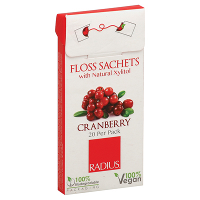 1152297 Floss Sachets With Natural Xylitol Cranberry 20 Per Pack - Case Of 20 - Pack