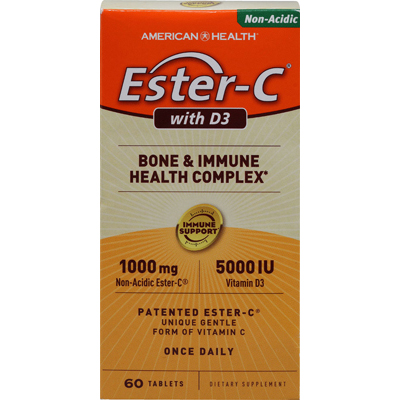 American Health 0711945 Ester-c With D3 Bone And Immune Health Complex - 60 Tablets