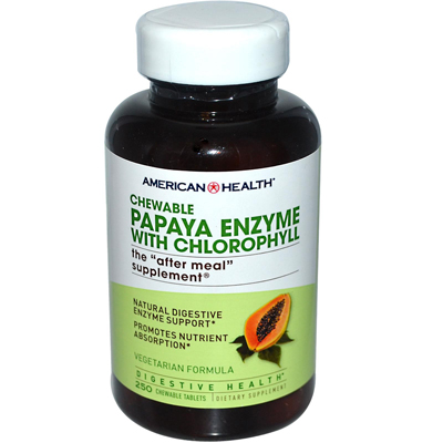 American Health 0279109 Papaya Enzyme With Chlorophyll Chewable - 250 Tablets
