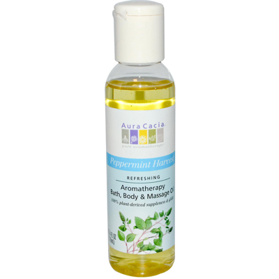 Aura(tm) Cacia 0277558 Aromatherapy Bath Body And Massage Oil Peppermint Harvest - 4 Fl Oz