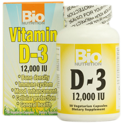 Bio Nutrition Inc 1126424 Vitamin D-3 - 12000 Iu - 50 Vegetarian Capsules