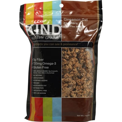Bars 1028596 Kind Healthy Grains Cinnamon Oat Clusters With Flax Seeds - 11 Oz