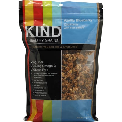 Bars 1028588 Kind Healthy Grains Vanilla Blueberry Clusters With Flax Seeds - 11 Oz
