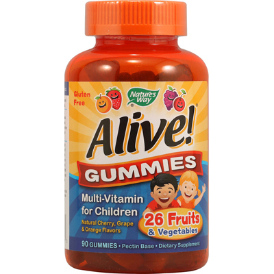1131275 Alive Gummies Multi-vitamin For Children Natural Cherry Grape And Orange - 90 Gummies