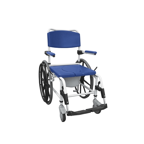 Drive Medical Nrs185006 Aluminum Rehab Shower Commode Chair With 24 In. Real Wheel