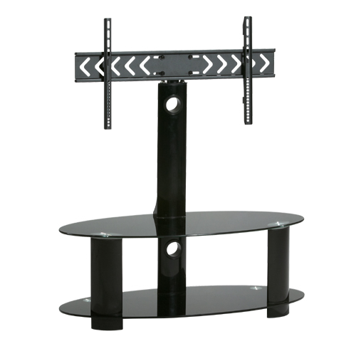 Lcd8402 Double Layers Tv Stand With 37 In. - 60 In. Mounting Bracket - Black