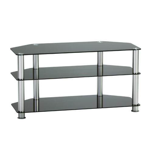 Lcd8405 3-layers Tv Stand With Black Color Glass - Black