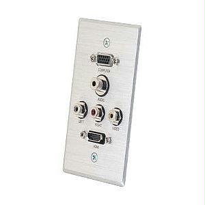 41040 Hdmi Hd15 Vga Rca Audio-video And 3.5mm Wall Plate - Brushed Aluminum