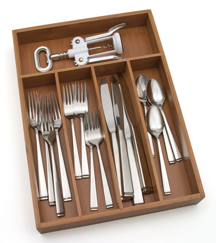Bamboo Smaller Flatware Tray