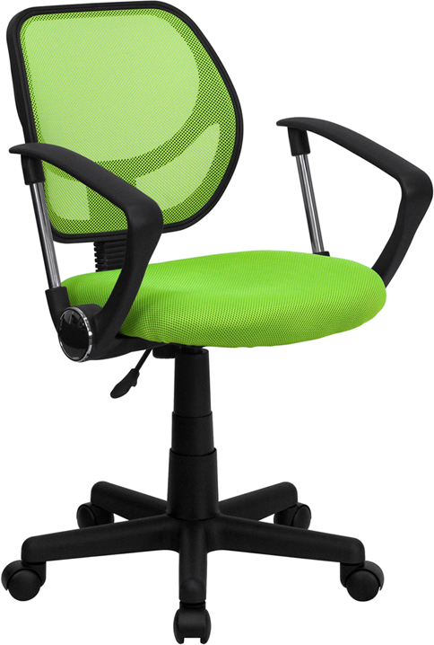 Wa-3074-gn-a-gg Mid-back Mesh Task Chair And Computer Chair With Arms - Green