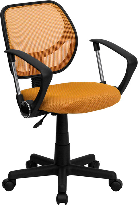 Wa-3074-or-a-gg Mid-back Mesh Task Chair And Computer Chair With Arms - Orange