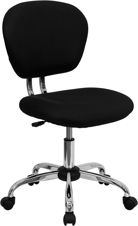 H-2376-f-bk-gg Mid-back Black Mesh Task Chair With Chrome Base