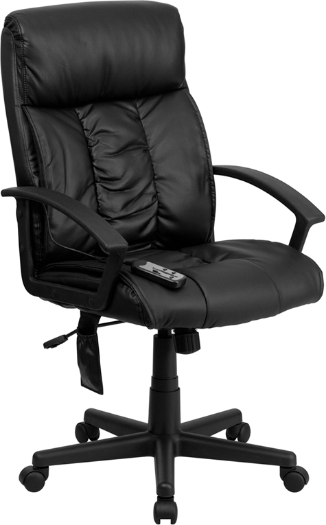 BT-9578P-GG High Back Massaging Black Leather Executive Office Chair