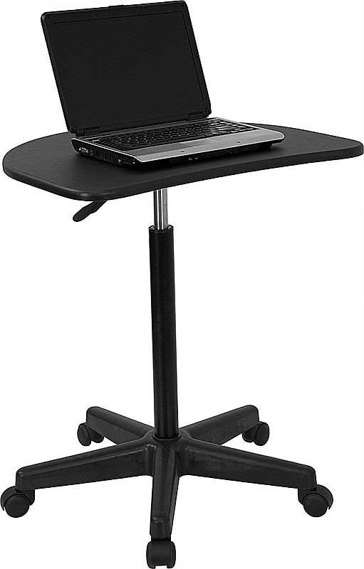 Nan-jn-2792-gg Height Adjustable Mobile Laptop Computer Desk With Black Top