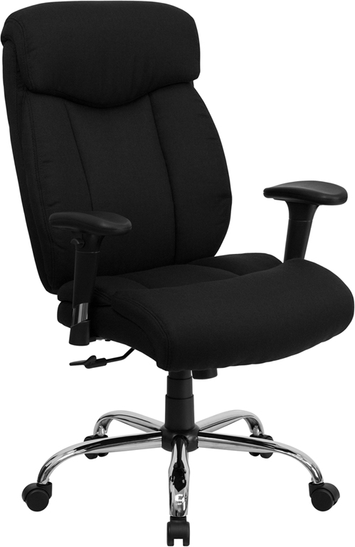 Go-1235-bk-fab-a-gg Hercules Series 350 Lb. Capacity Big And Tall Black Fabric Office Chair With Arms