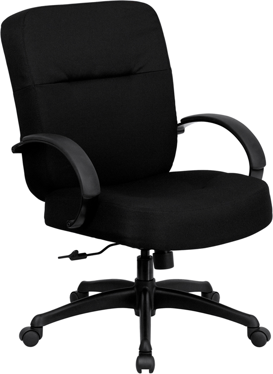 Wl-723atg-bk-gg Hercules Series 400 Lb. Capacity Big And Tall Black Fabric Office Chair With Arms And Extra Wide Seat