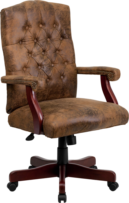 802-brn-gg Bomber Brown Classic Executive Office Chair