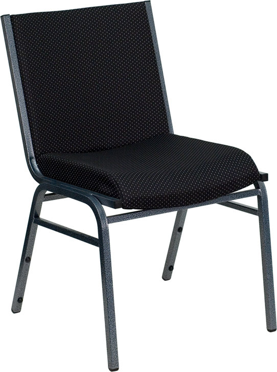 XU-60153-BK-GG HERCULES Series Heavy Duty 3 in. Thickly Padded Black Patterned Upholstered Stack Chair