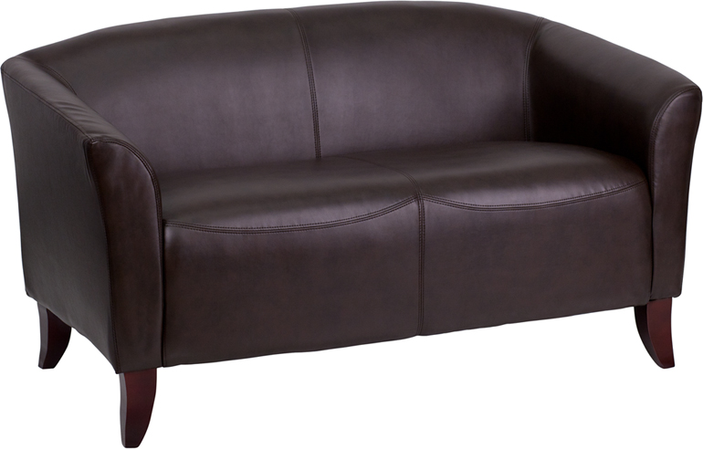 111-2-bn-gg Hercules Imperial Series Brown Leather Love Seat