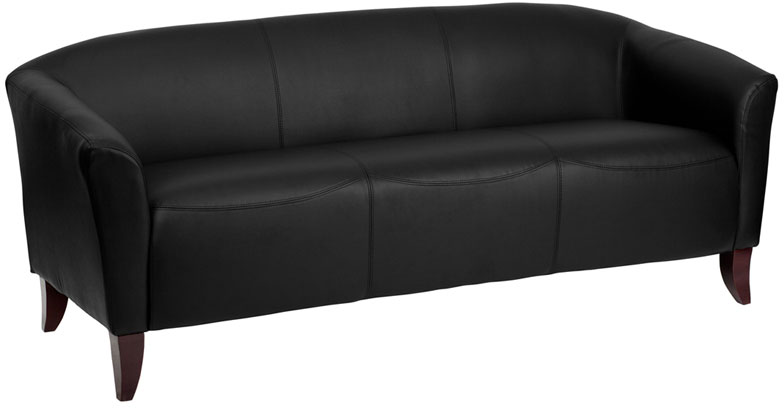 111-3-bk-gg Hercules Imperial Series Black Leather Sofa