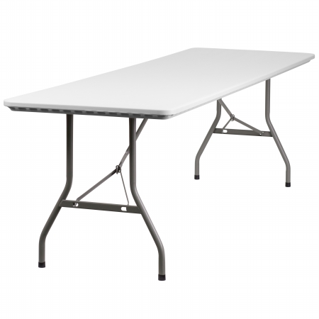 Plastic Folding Table - Granite White - 30in.W x 96in.L