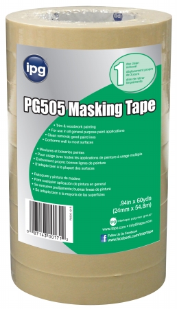 Pg505-121r 1 In. X 60 Yards Professional Grade Masking Tape - Pack Of 9