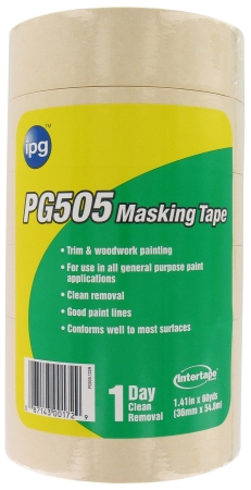 Pg505-122r 1.5 In. X 60 Yards Professional Grade Masking Tape - Pack Of 6