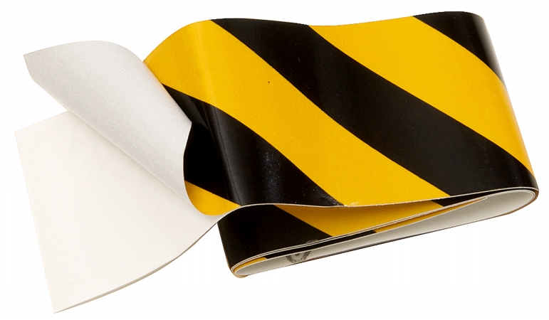 Hy-ko Tape-1 2 In. Black & Yellow Reflective Safety Tape - Pack Of 5