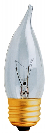 Bp25efc 2 Count 25 Watt Clear Flame Tip Chandelier Light Bulb