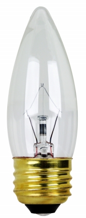 2 Count 25 Watt Clear Straight Tip Chandelier Light Bulb