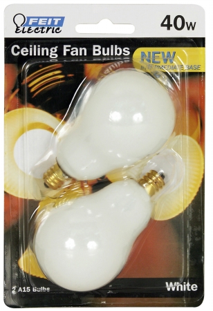 Bp40a15c-w-cf 2 Count 40 Watt White Ceiling Fan Light Bulb