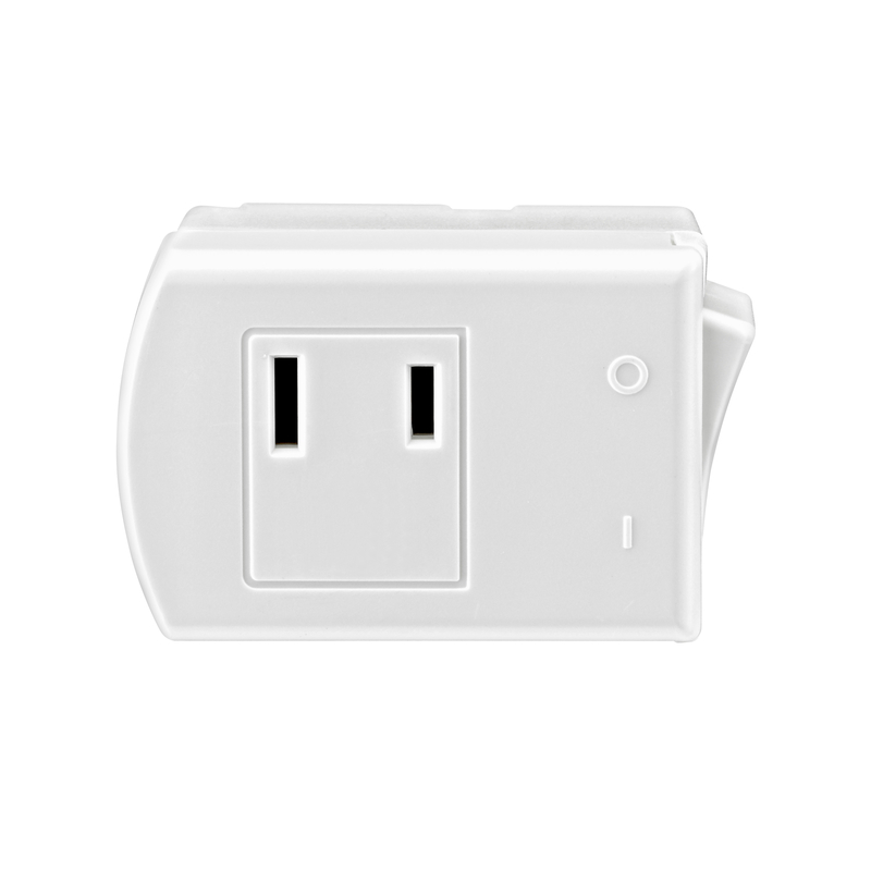 13 Amp 125 Volt White Plug In Outlet Switch Tap