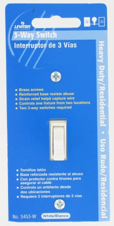Leviton Mfg C24-0s453-00w White Residential Grade 3-way Ac Quiet Switch Toggle