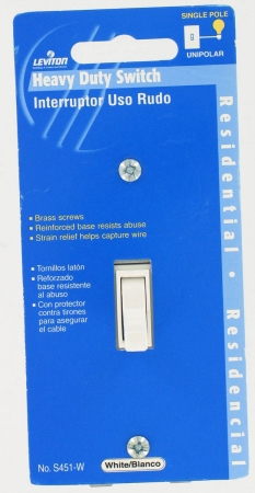 Leviton Mfg C24-0s451-w White Residential Grade Ac Quiet Switch Toggle