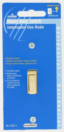 Leviton Mfg C23-0s451-i Ivory Residential Grade Ac Quiet Switch Toggle