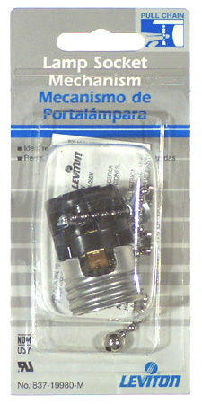 Leviton Mfg C21-19980-00m Silver Pull Chain Lamp Socket Interior Mechanism