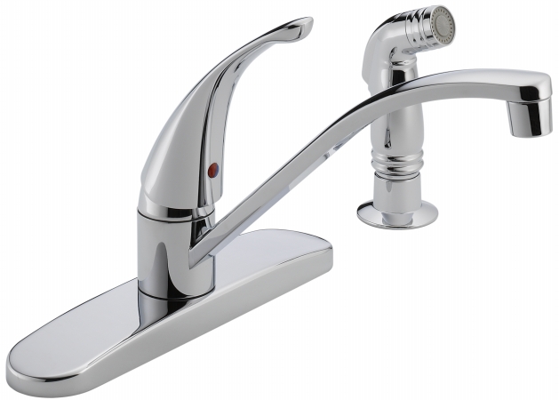 Chrome Single Handle Kitchen Faucet With Side Spray