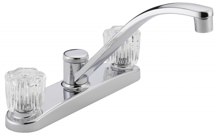 Chrome Two Handle Kitchen Faucet With Acrylic Handles