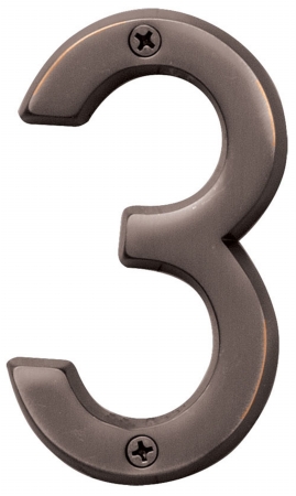 Hy-ko Br-420wb-3 4 In. Bronze No. 3 House Number