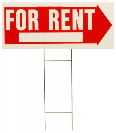 Hy-ko Rs-806 10 In. X 24 In. Red & White For Rent Sign